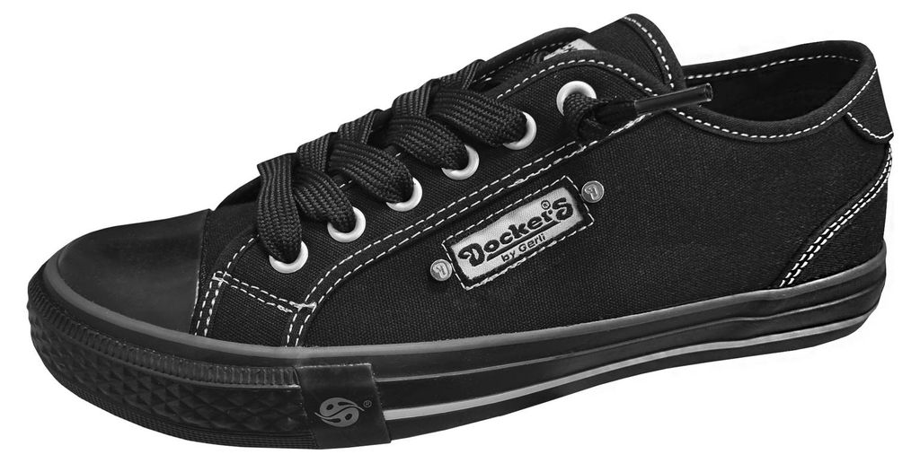Dockers by Gerli Damskie płócienne trampki Czarne Zdjęcie produktu 