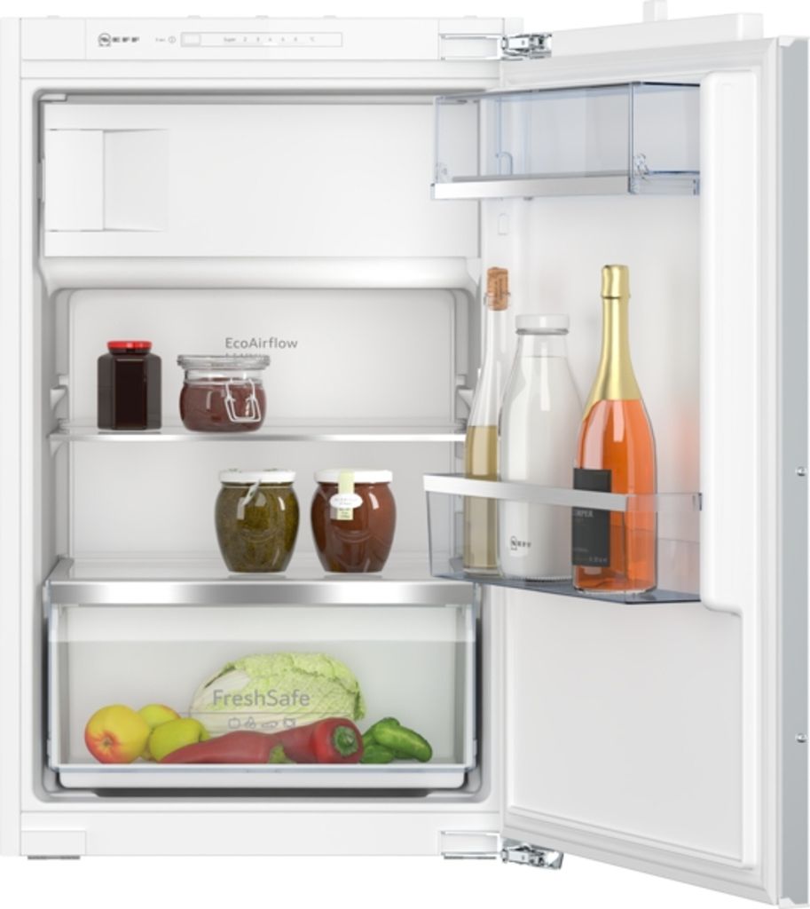 NEFF KI2222FE0, N 50, Einbaukühlschrank mit Gefrierschrank, 88x56 cm (HxB), Kühlen 104l, Gefrieren 15l, 35dB, LED Beleuchtung, Fresh Safe, Eco Ai...