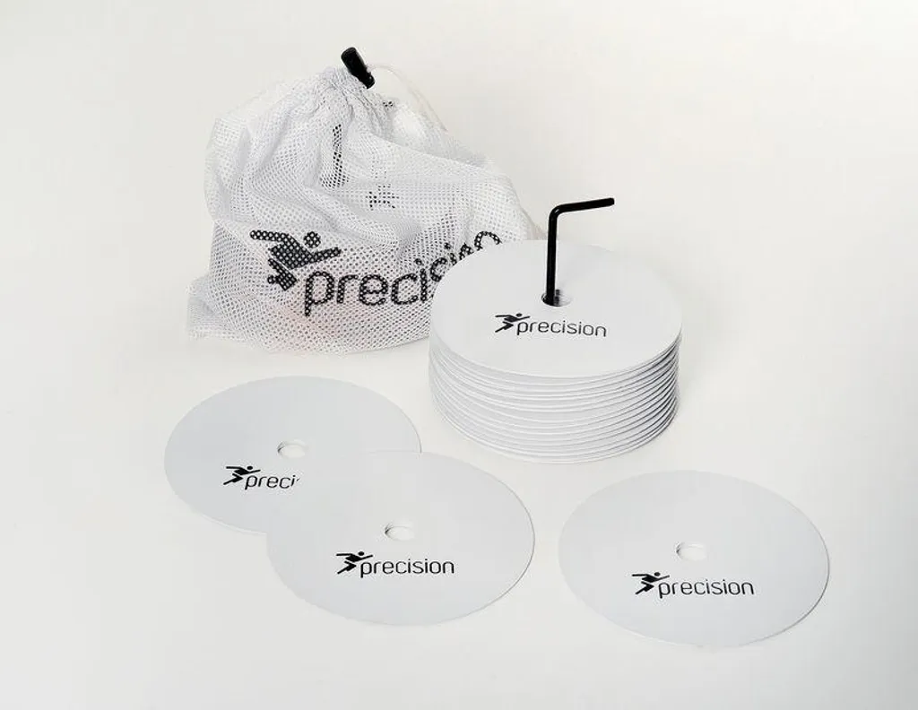 Marqueurs de sol plats anti-glisse lot de 20 disques blancs de sport