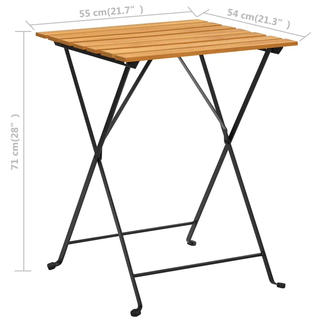 Table de bistrot robuste en bois d'acacia résistante aux intempéries - 8