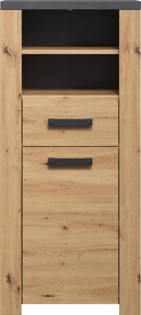 Meuble de rangement haut salle de bain Follow aspect chêne naturel 60cm