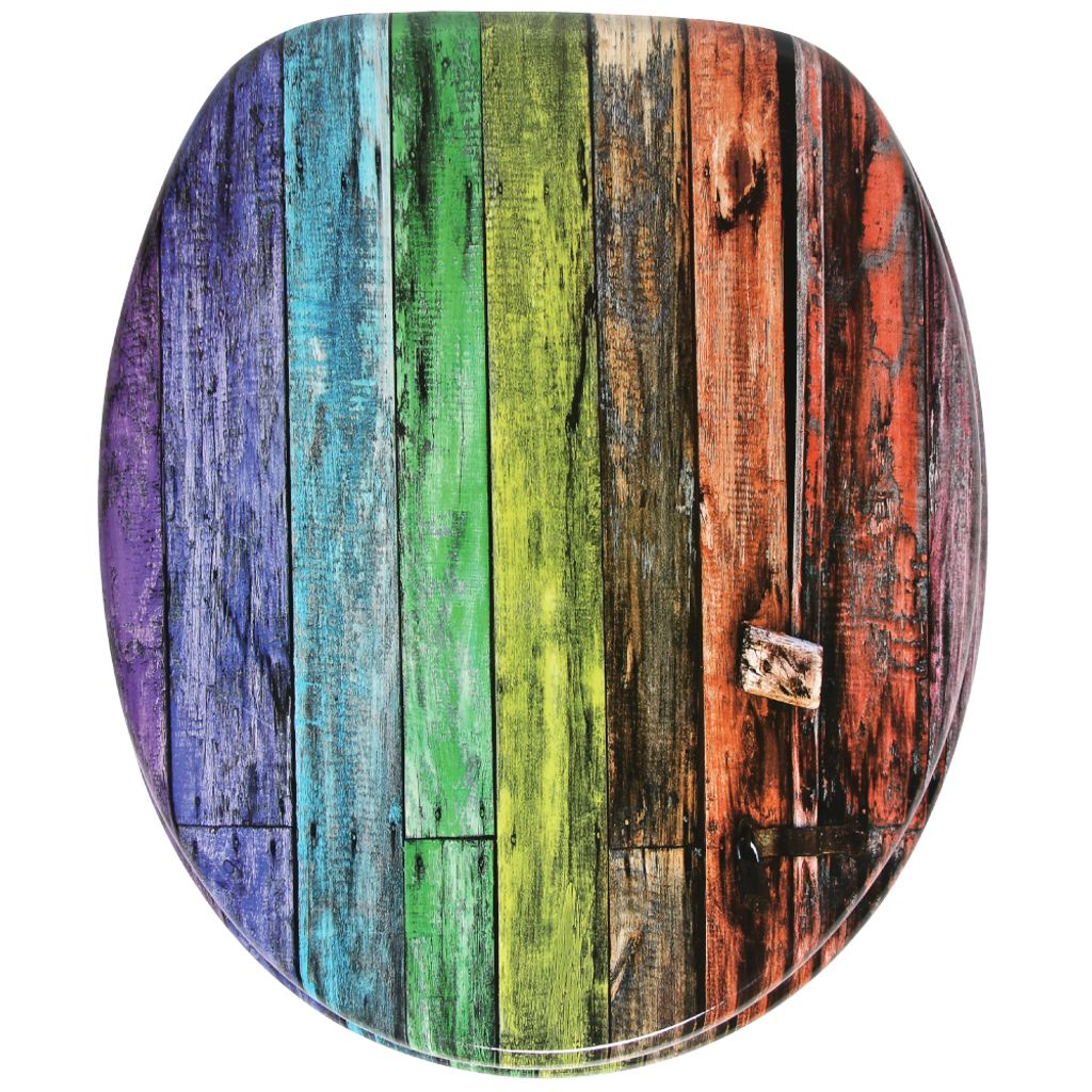 SANILO WC-Sitz mit Absenkautomatik Rainbow, Toilettendeckel direkt vom Hersteller, Klodeckel, Klobrille, WC Deckel, Toilettensitz, Toilettenbrille