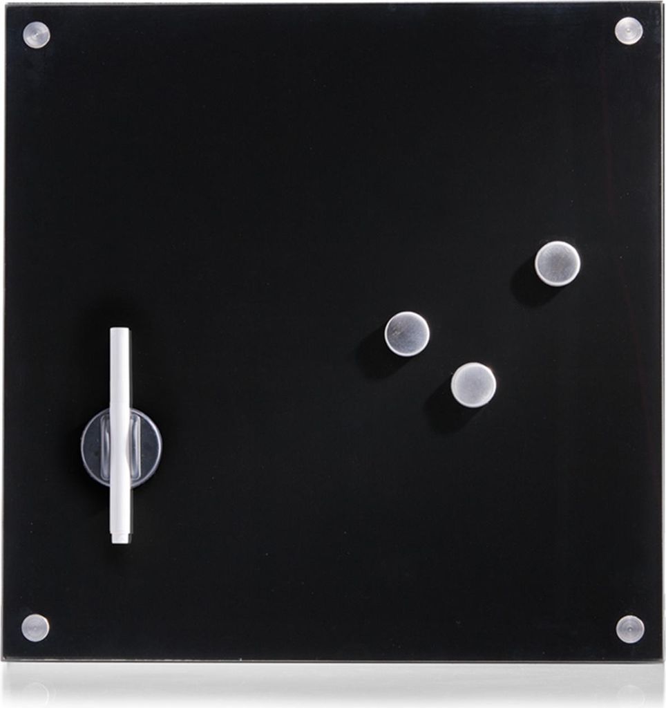 Zeller Memobord, Glas, schwarz 40x40