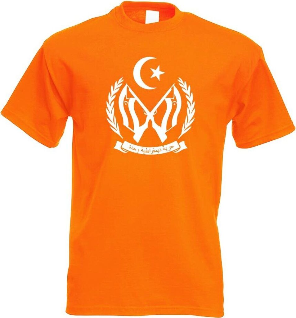 Kiwistar - T-Shirt - orange - Sahara Wappen Motiv Bedruckt Funshirt Design Print - mit Motiv Bedruckt - Funshirt Design - Sport - Freizeit - Herren...
