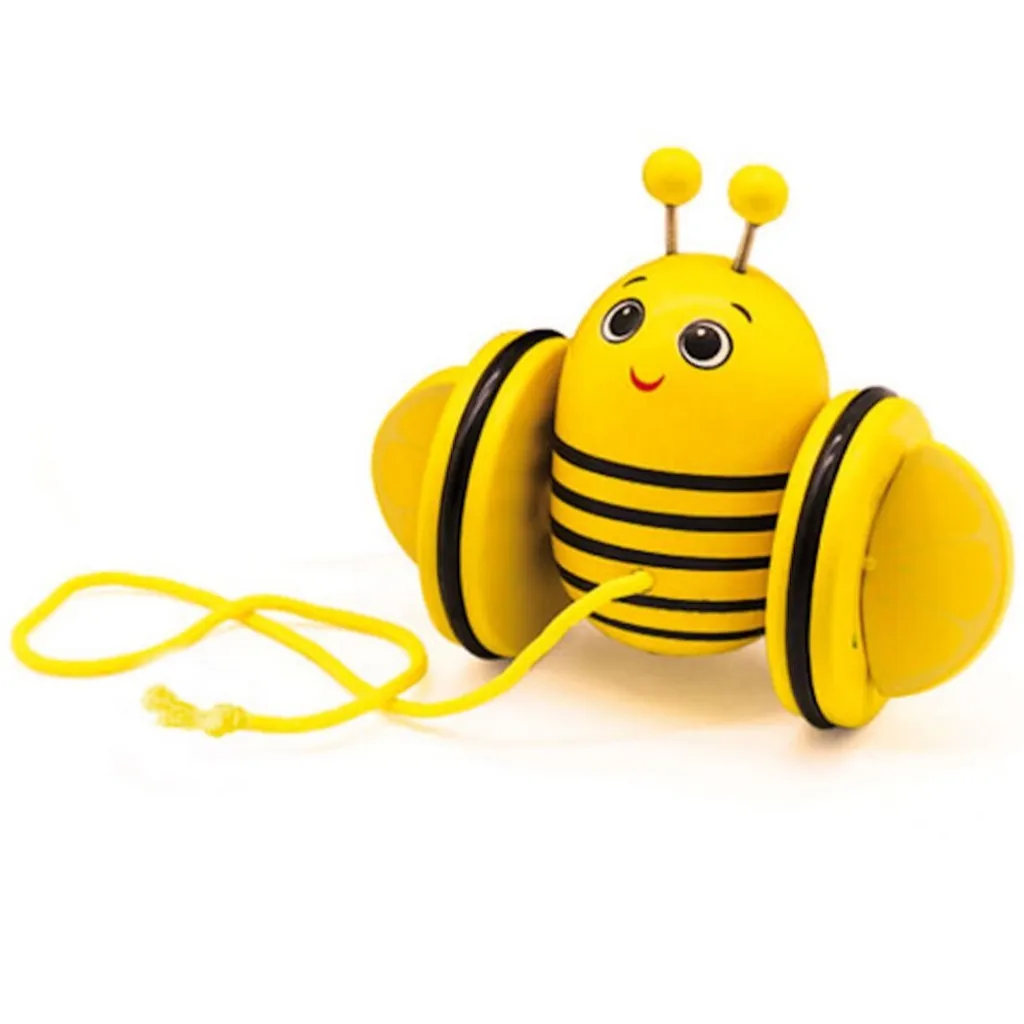 Abeille à Tirer en Bois avec Roues Silencieuses Bizzy Lemonbee Frootimals