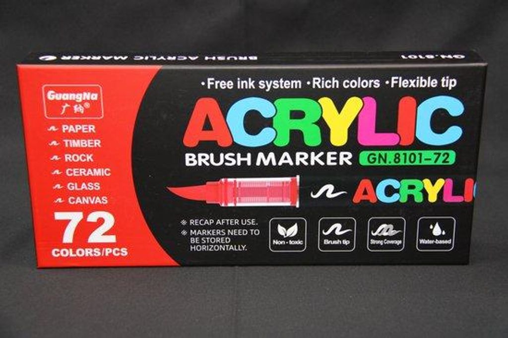 Guangna Pinselmarker – 72 Farben – Erwachsene und Kinder – Zeichenset – ungiftig – starke Deckkraft – auf Wasserbasis
