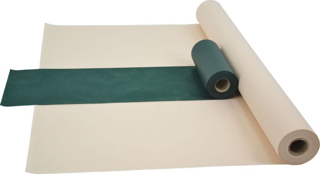 Sensalux Kombi-Set 1 Tischdeckenrolle 1m x 25m creme + Tischläufer 30cm grün