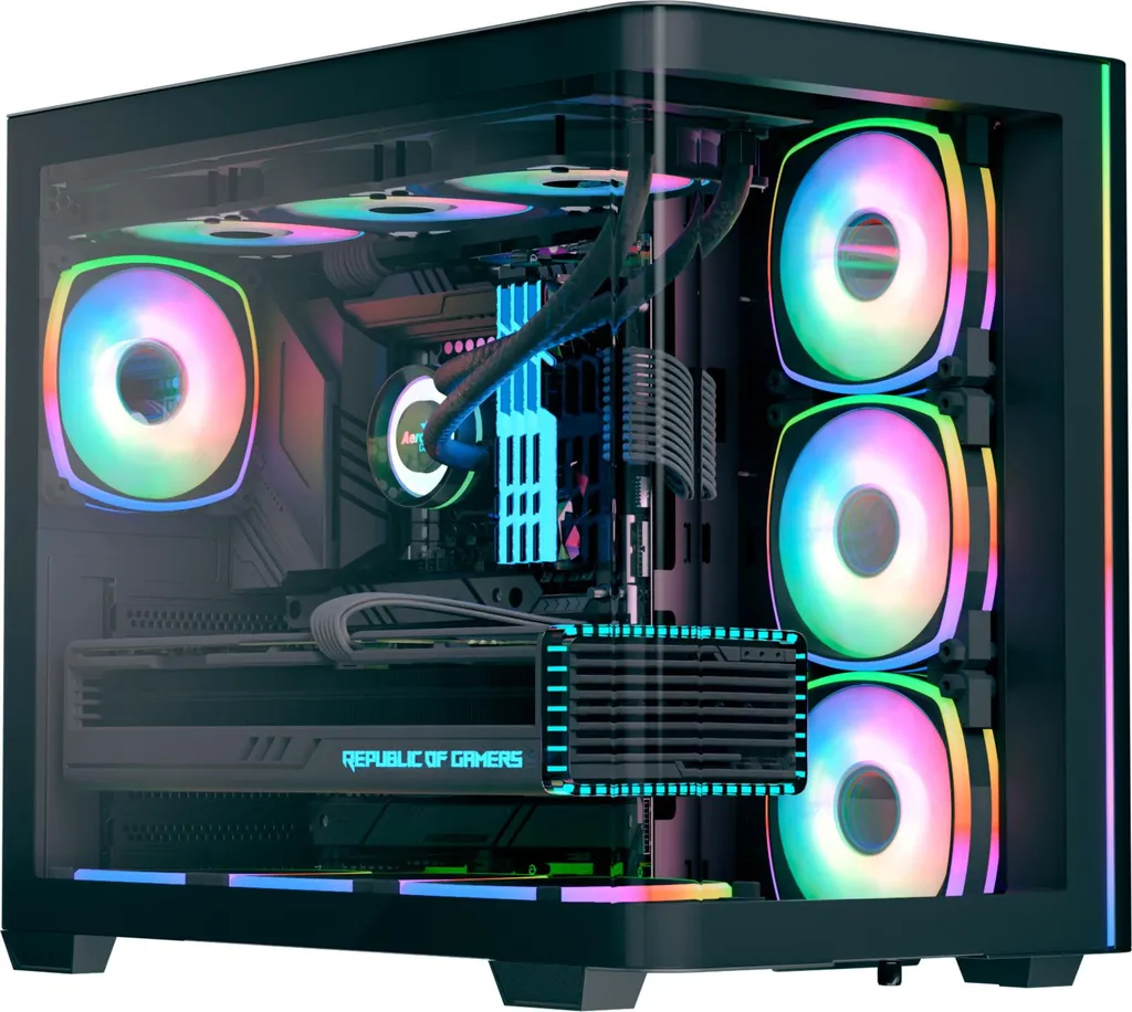 Boîtier PC Gamer Aerocool P500C EVO-G Noir, Châssis Moyen Tour ATX