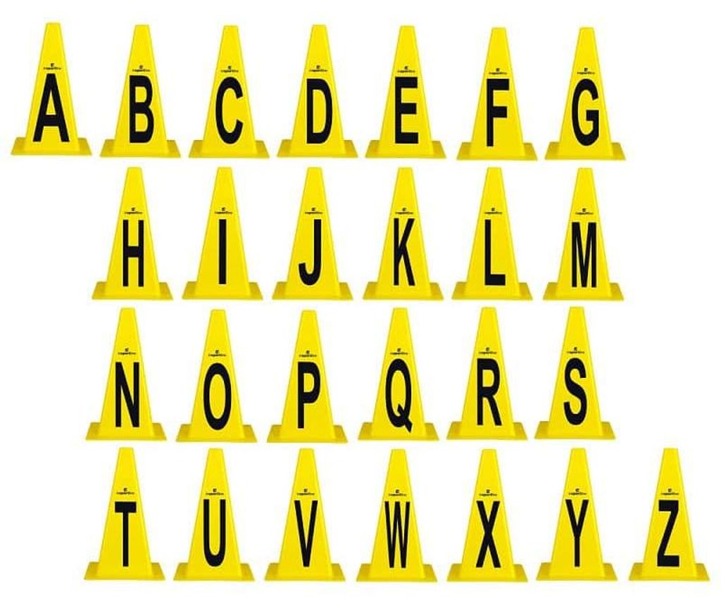 inSPORTline Alphabet-Kegel aus Kunststoff, 23 cm