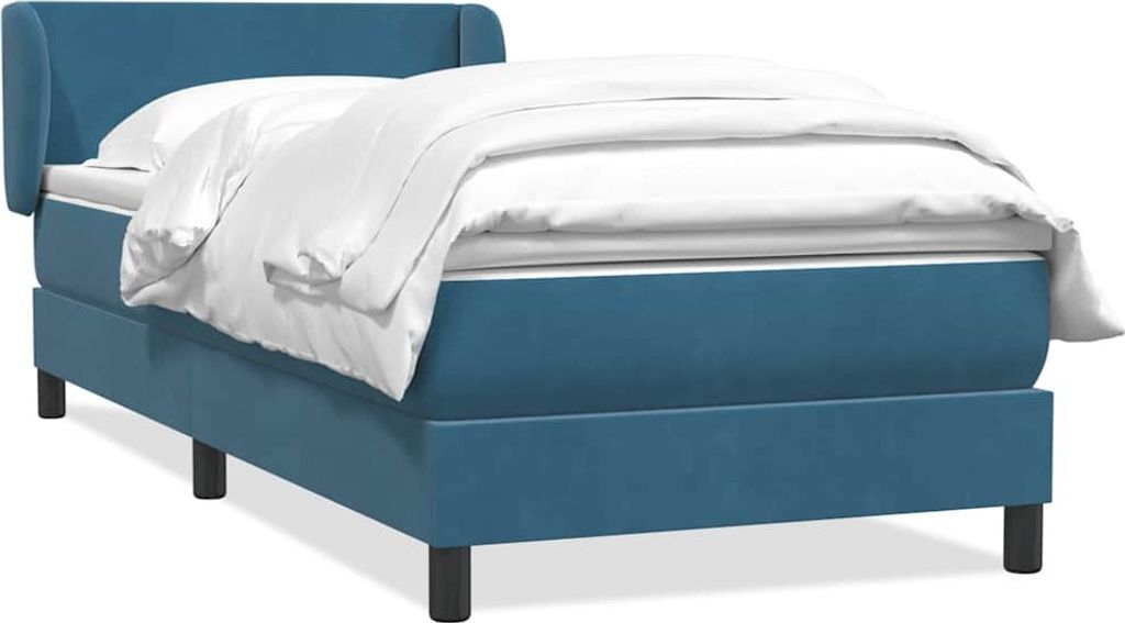 Maison Exclusive - Boxspringbett mit Matratze Dunkelblau 80x210 cm Samt