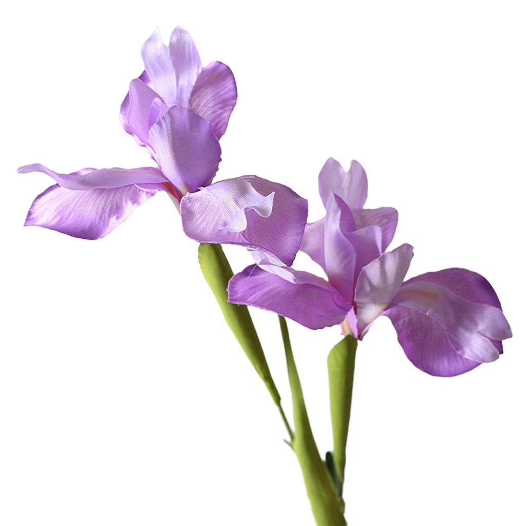 Künstliche Irisblüte, 2 Köpfe, Kunstseidenblumenstrauß, langstielige künstliche Irisblüten für Blumenarrangements, Tischdekoration, Party- u...