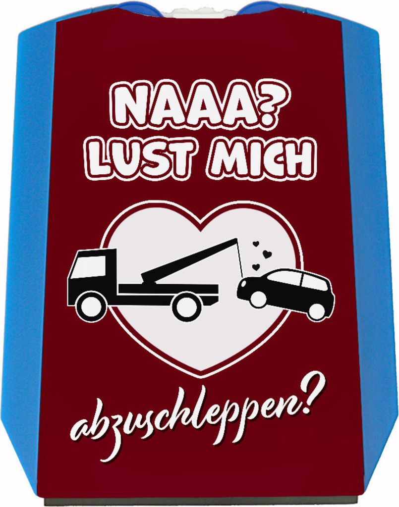 Lust mich abzuschleppen Parkscheibe mit Abschleppsymbol und 2 Einkaufswagenchips
