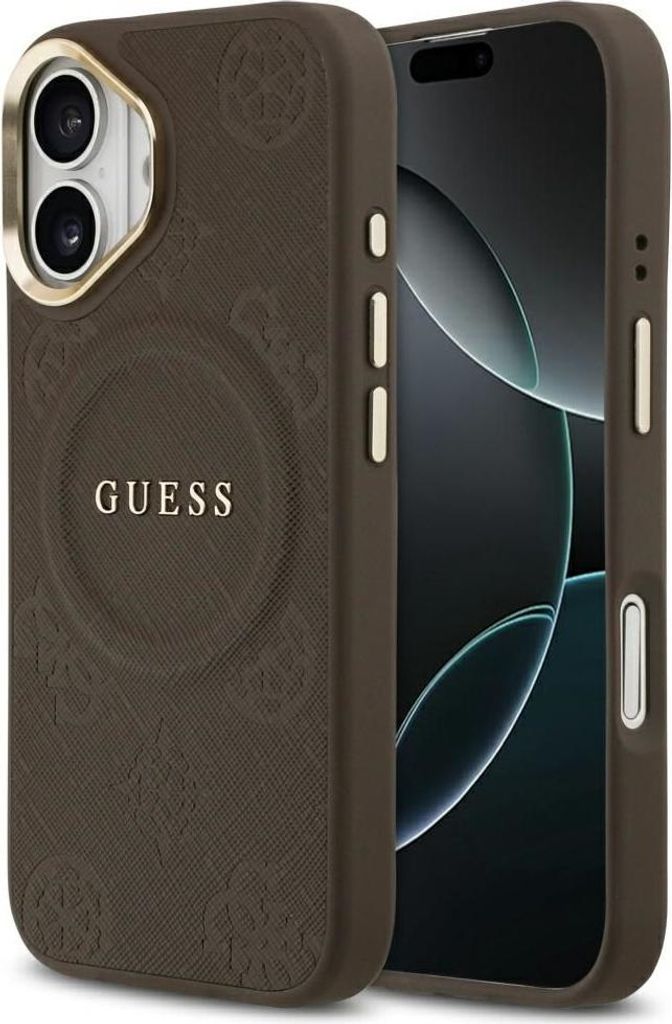 Guess Peony Hot Stamp MagSafe Hülle für iPhone 17 braun