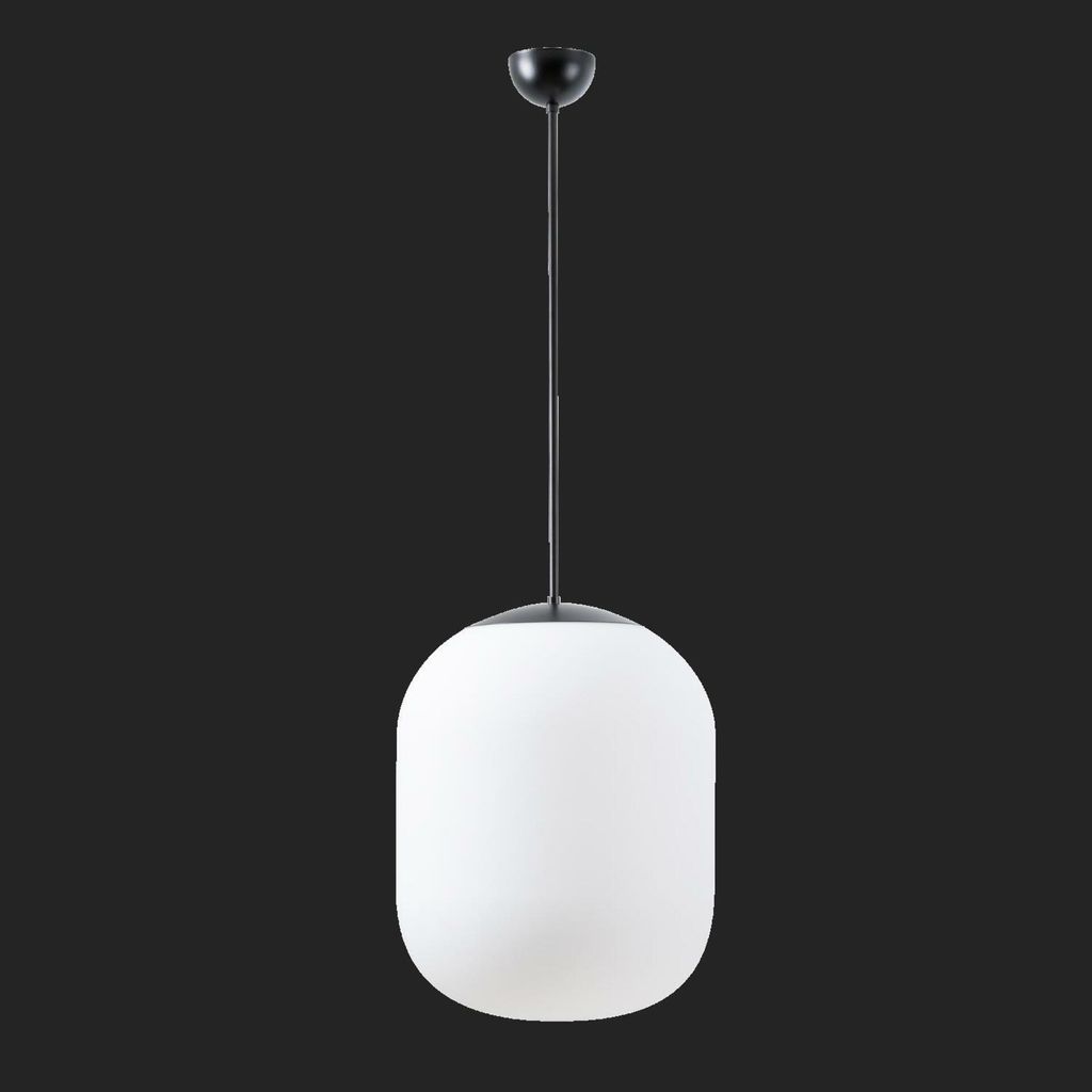 OSMONT TAN66469 TANIA P2 Hängeleuchte aus Glas, schwarz/weiß, Schutzart IP40, 3000 K, 41 W LED-Notbeleuchtung, kombiniert, 3 Stunden