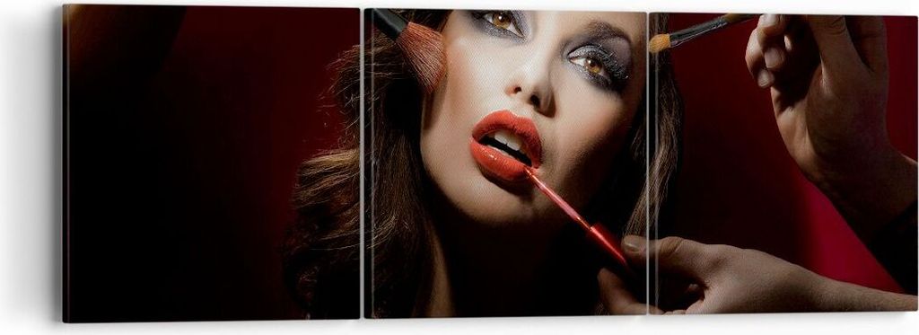 Bild auf Leinwand - Leinwandbild - Frau Make-up schön - 90x30cm - Wand Bild - Wanddeko - Wandbilder - Leinwanddruck - Bilder - Kunstdruck - Wandde...