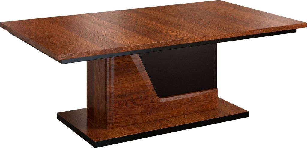 Couchtisch Loungetisch Farbe: Walnuss / Schwarz 50x130x80 cm, Wohnzimmertisch Beistelltisch Clubtisch