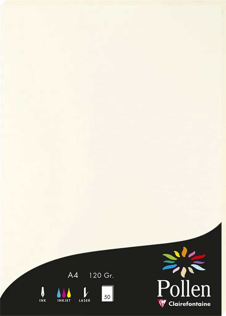 Clairefontaine Pollen 56000C Carta A4 Bianco Naturale 120g - 50 Fogli