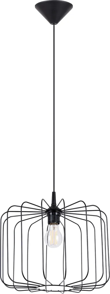 Lampada a sospensione SKAAR nero 1xE27 15W acciaio 91x34.5x34.5cm Sollux Lighting