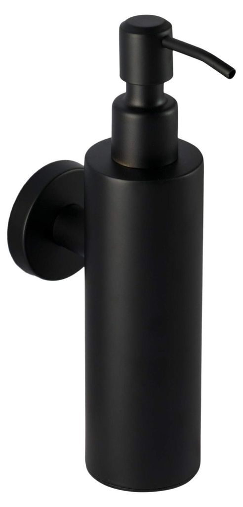 Seifenspender aus Edelstahl in Schwarz - Badezimmer, Bohrerhalterung, Halterung, Seifenschale, Wand-WC (Edelstahl (schwarz), rund)