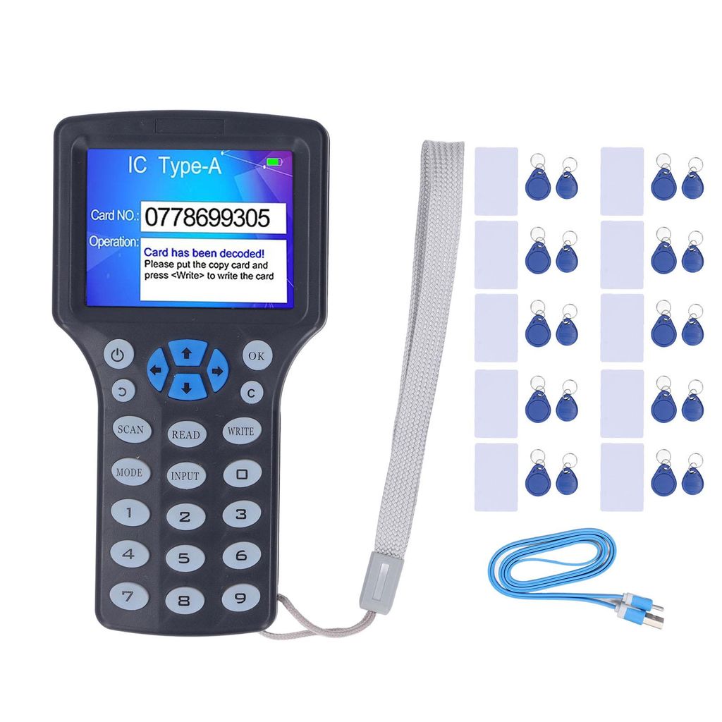 Čierny čítačka kariet NFC-RFID s príveskom na kľúče UID, HD Obrázok produktu 