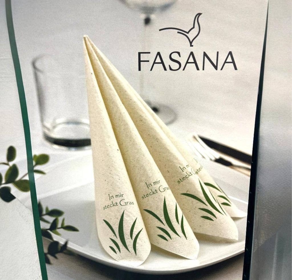 FASANA Line Grasservietten 250 Stück 33×33 cm Servietten nachhaltig