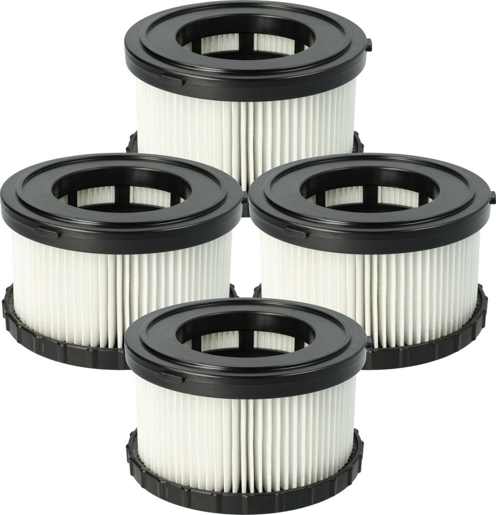 vhbw 4x Staubsaugerfilter Ersatz für Dewalt DC5151H, DC 5151 H für Staubsauger - HEPA-Filter Schwarz Weiß