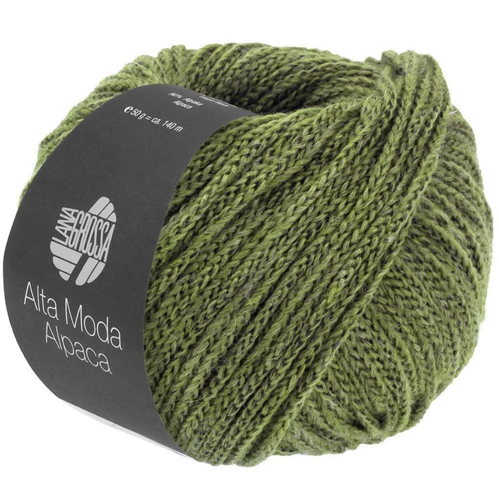 A ball of green yarn with a label.