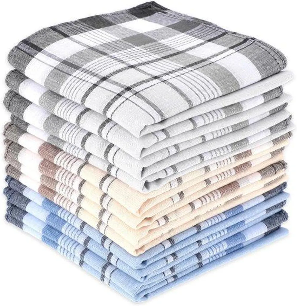 Lot de 12 mouchoirs blancs en pur coton doux pour un usage quotidien