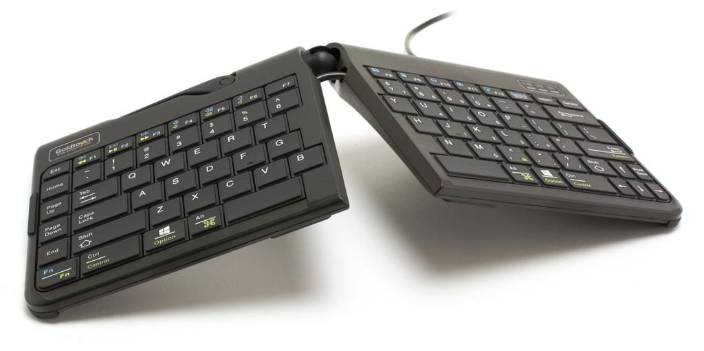 BakkerElkhuizen Goldtouch Travel Go2 Wired Tastatur Büro USB QWERTZ Deutsch Schwarz