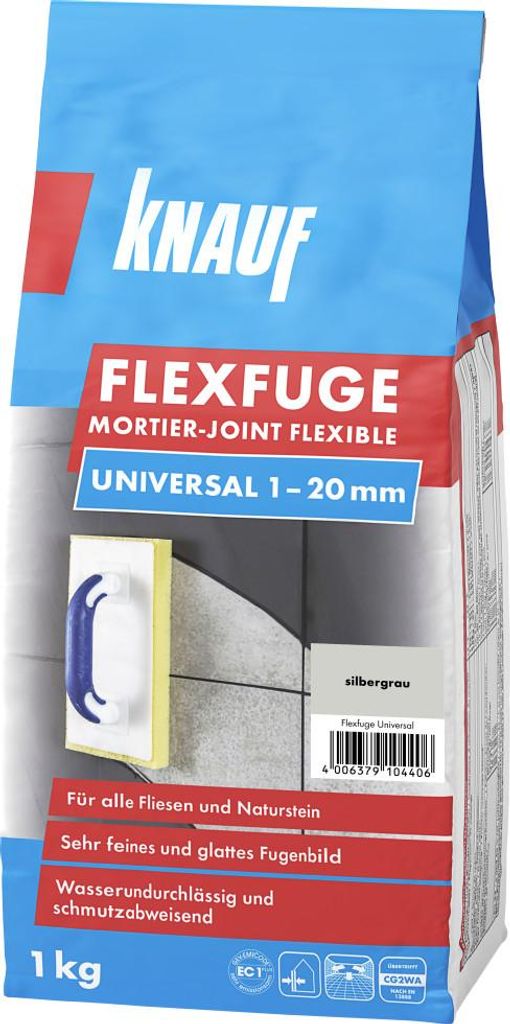 Knauf Fugenmörtel Flexfuge Universal 1 - 20 mm silbergrau 1 Produktbild 