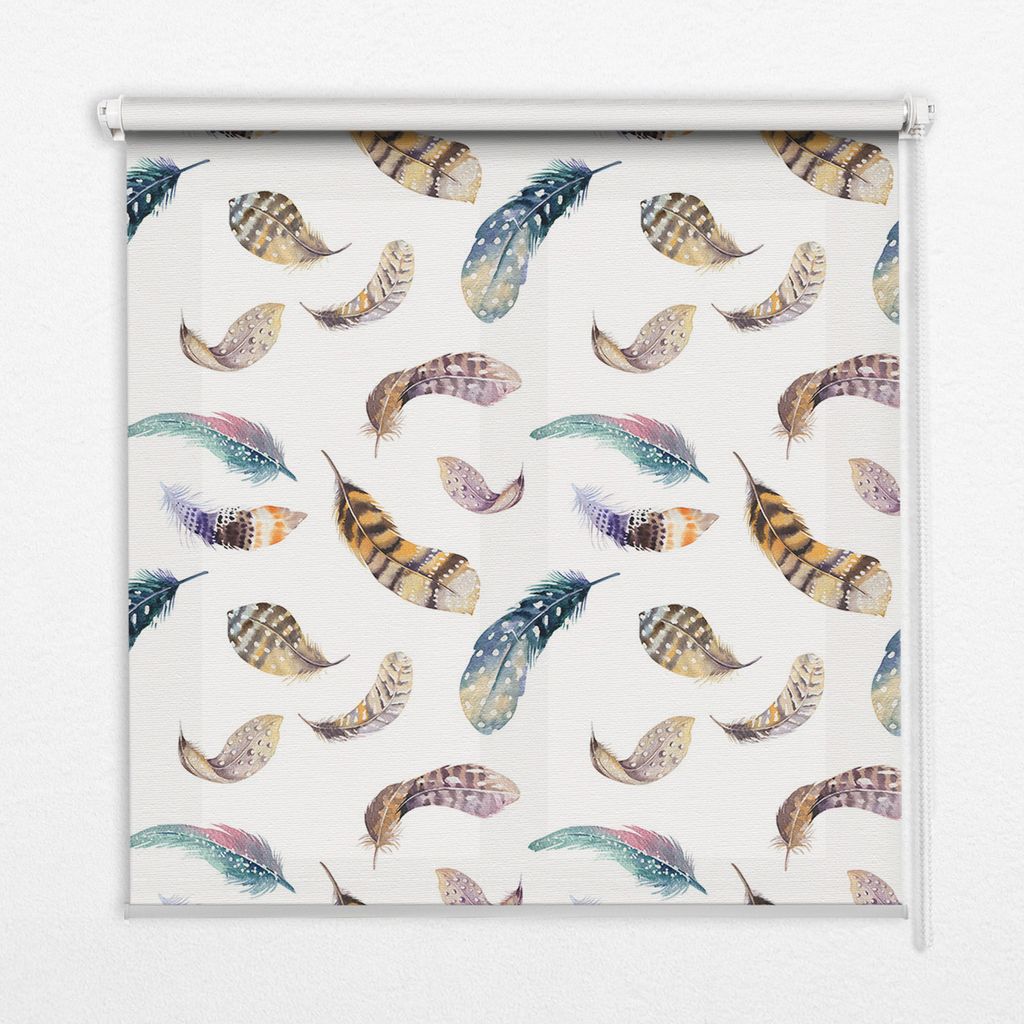 Seitenzug-Rollo Fensterrollo Jalousie - Lichtdurchlässig Springrollos - 90x140 cm - Federn
