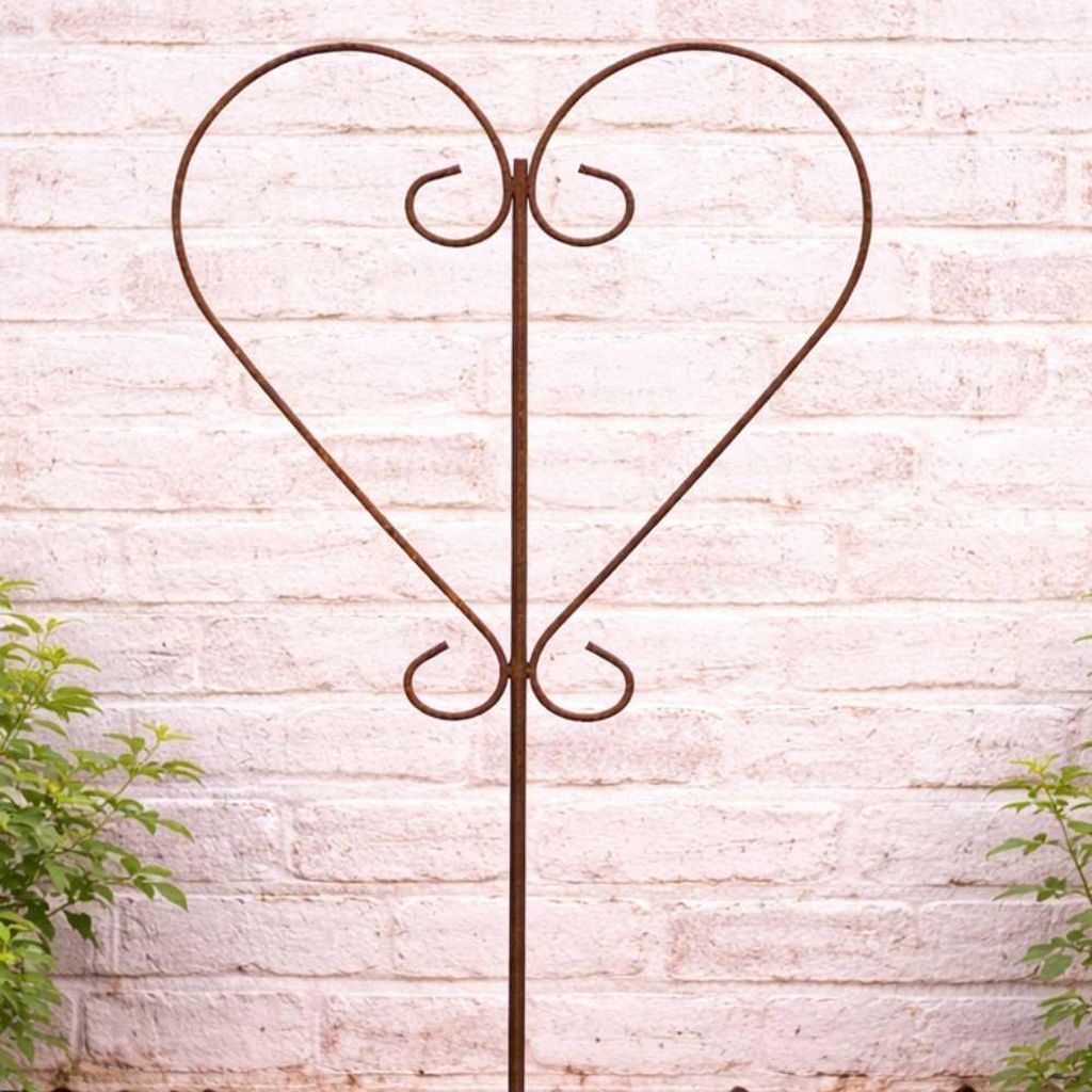 AltoBelli Gartenstecker CUORE Herz Stab Metall Echt Rost 106 cm