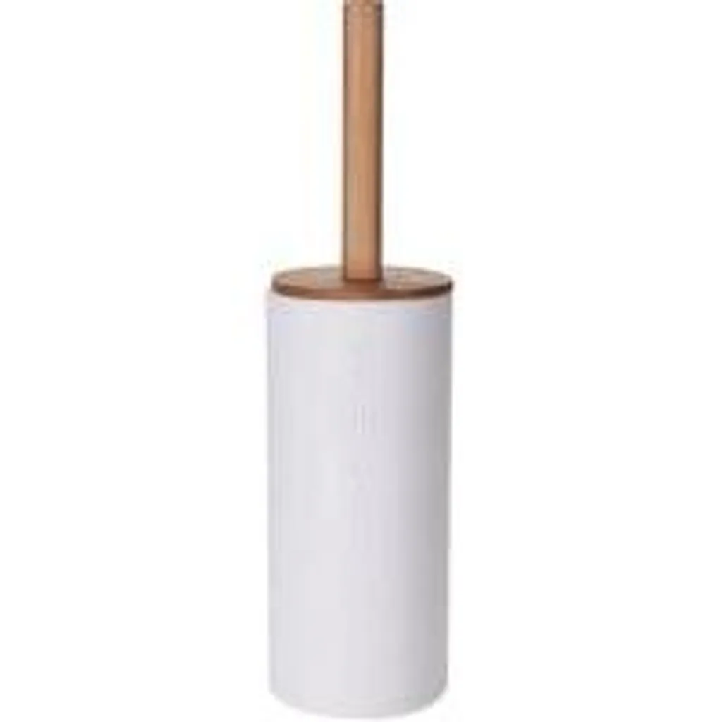 Ensemble brosse de toilettes blanc et bois Ø 9,5 x 36 cm Chic Habitat