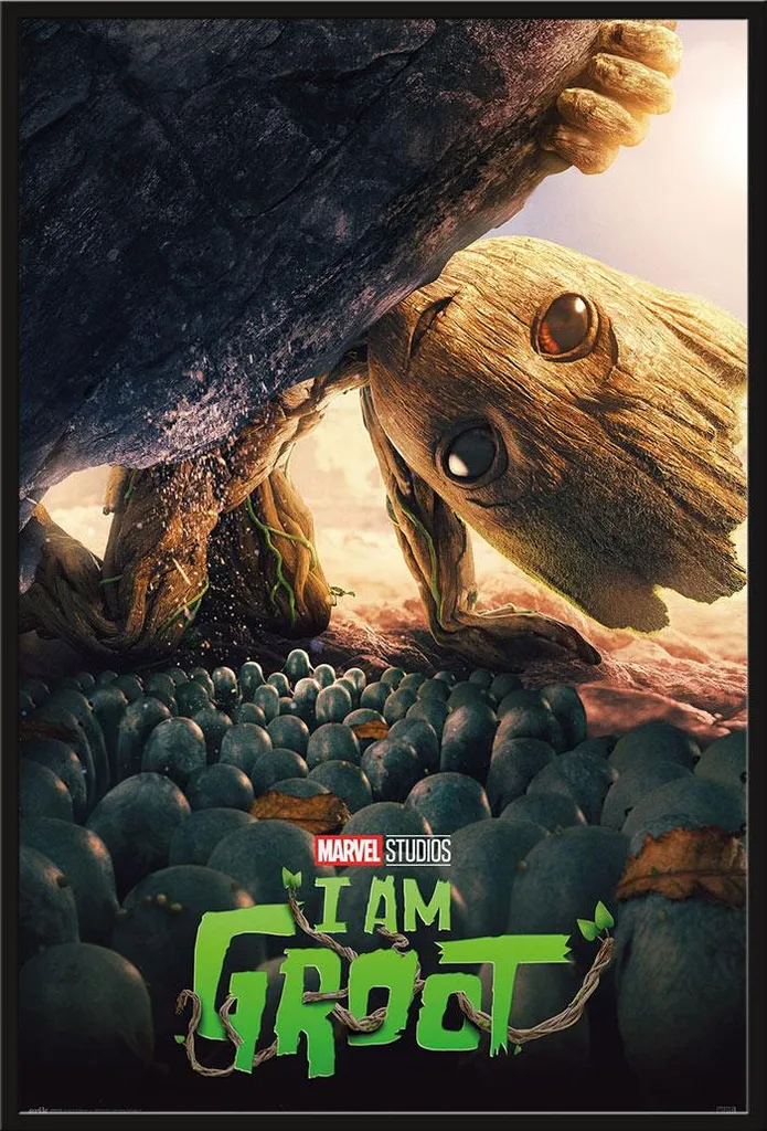 Poster Groot The Little Guy avec cadre Maxi Shinsuke noir 61x91,5 cm