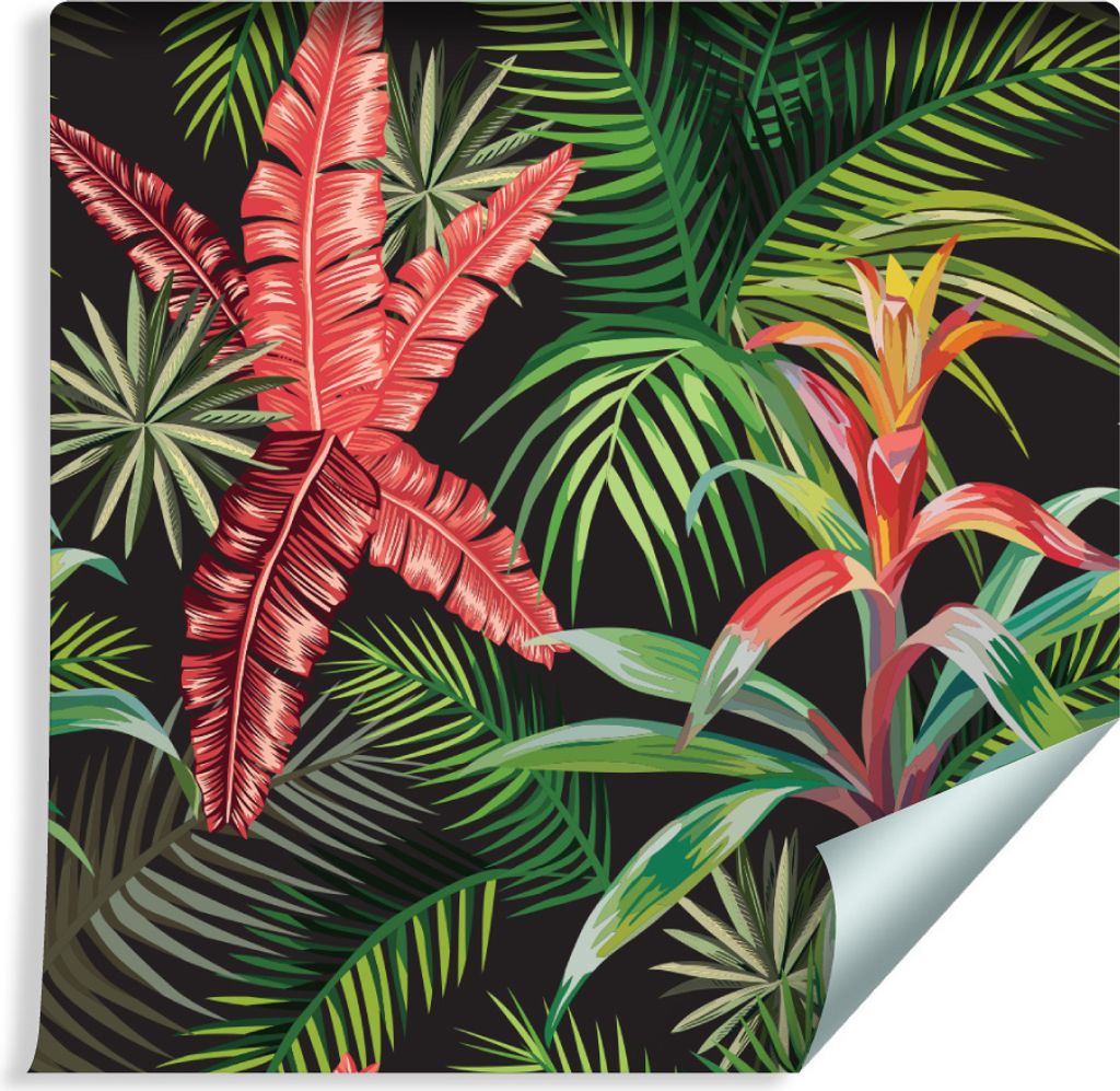 10m VLIES TAPETE Rolle Natur Exotische Palmen BLUMEN XXL