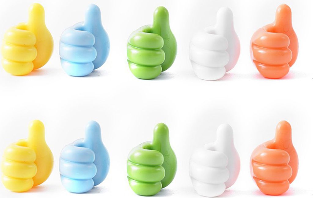 10 Stück bunte Daumen-Wandhaken aus Silikon, starke Produktbild 
