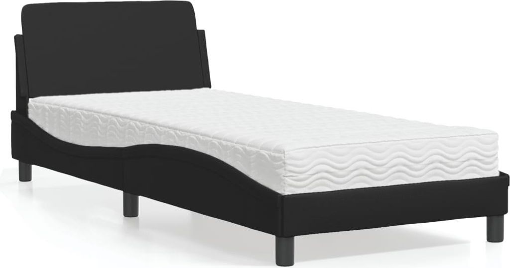 vidaXL Bett mit Matratze "Dover" Schwarz 90x200 cm Produktbild 