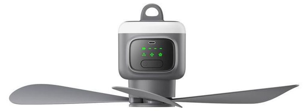 Kabelloser Camping Deckenventilator mit Akku 12000mAh, LED Licht, Fernbedienung, 4 Stufen, leise, für Zelt & Wohnmobil Outdoor