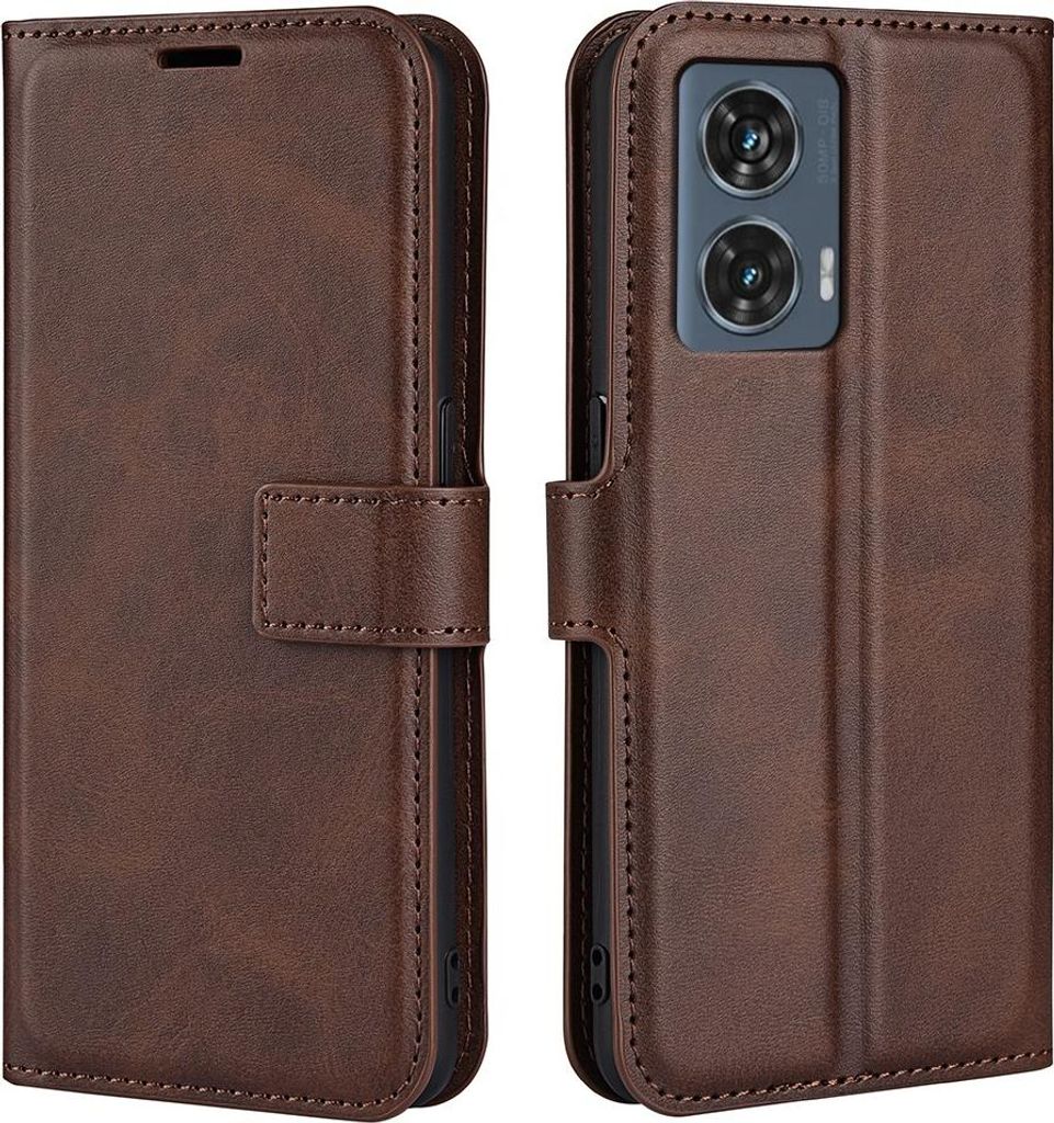 Motorola Edge 50 Fusion Hülle - Coverup Deluxe Klapphülle - Dunkelbraun