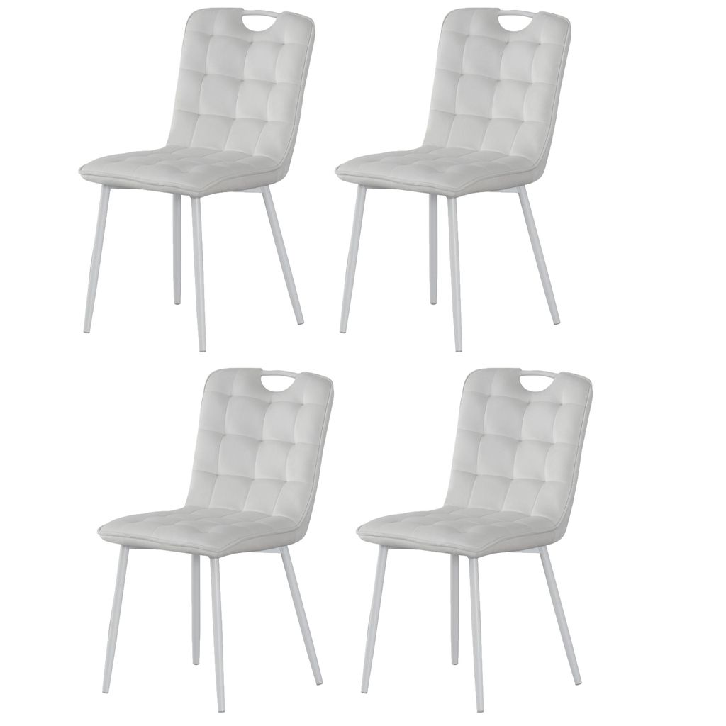 Casa Dolce Esszimmerstuhl MILINDA, 4er Set, B47 x T58,5 x H86 cm, Samtpolsterung, weiß