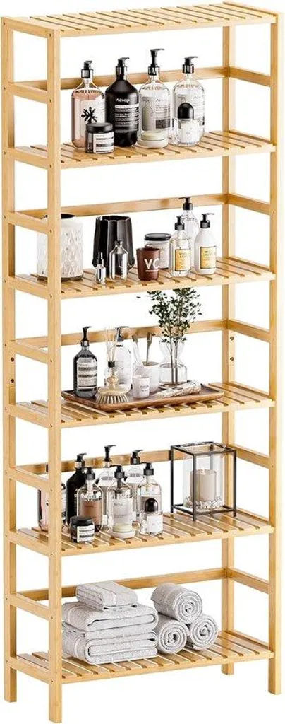 Étagère de rangement multi-usage en bambou 6 niveaux pour la maison