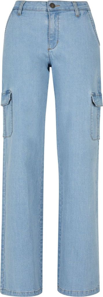 Urban Classics Ladies - High Waist Denim Cargo Jeans - W32