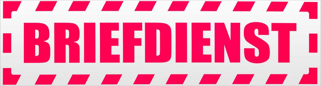 Kiwistar Briefdienst gestreift Magnetschild Schild magnetisch - 60cm Neonpink - Magnetfolie für Auto PKW Kfz