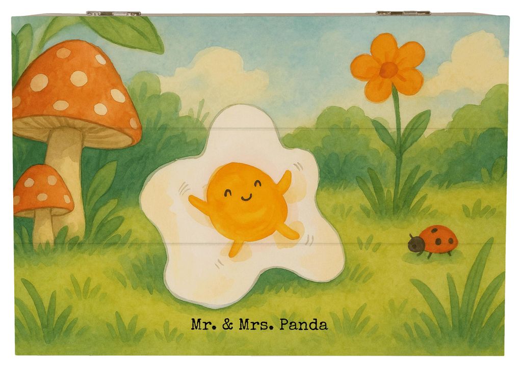 Mr. & Mrs. Panda Kiste Spiegelei Ei Design 22 x 15 cm - Weiß - Geschenk, Holzkiste, Lustige Sprüche, fotobox, Glücklich, Box, Holzbox, Liebe, mi...