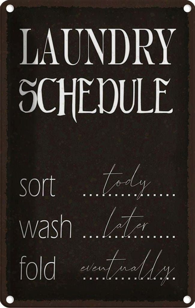 vianmo Blechschild 18x12 cm laundry schedule sort tody wash Warnschild Hinweisschild Sicherheit Vorsicht