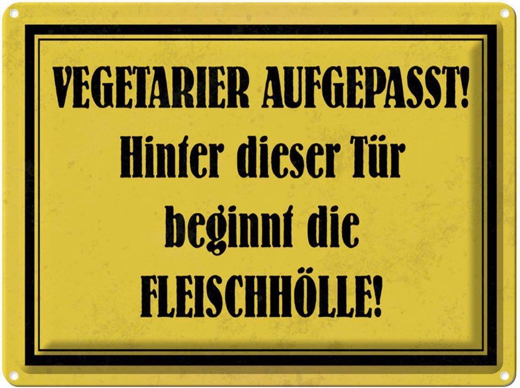 vianmo Blechschild 30x40 cm Vegetarier aufgepasst Spruch Zitat