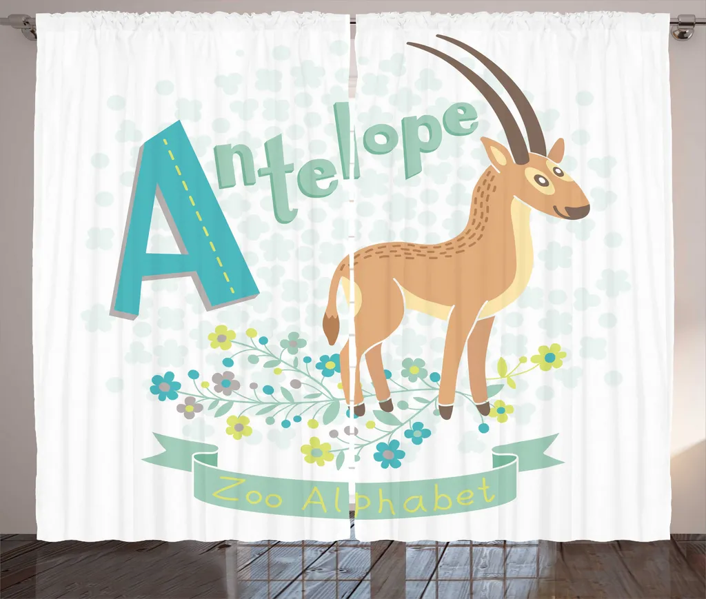 Rideau de Salon Multicolore Motifs Animaux et Fleurs 280 x 225 cm Chic