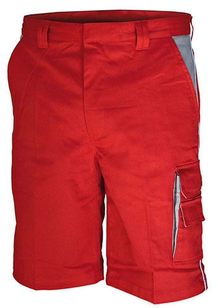 Carson Contrast - Arbeitshose Shorts für Herren/Damen Unisex LT6121 (58R) (Rot/Grau)