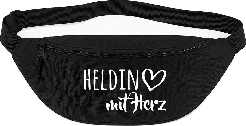 Huuraa Bauchtasche Heldin mit Herz 2,5 Liter Black Polyester Crossbody Bag Geschenkidee
