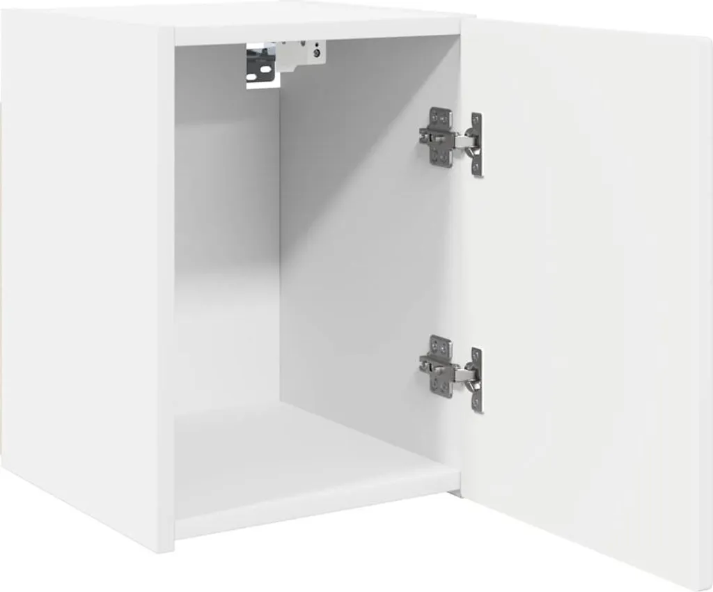 Support TV mural blanc pour optimiser le rangement du studio ou salon